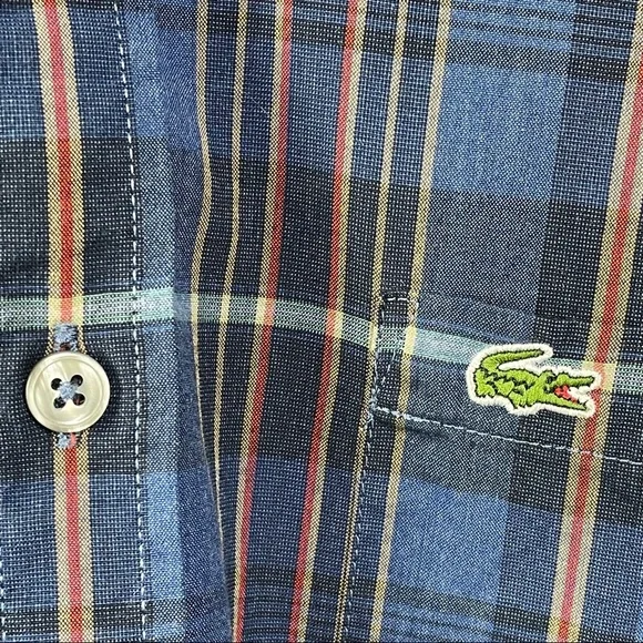 Lacoste plaid 2 pack shirt bundle - sz 38 (small, neck 14.5) - Picture 12 of 13